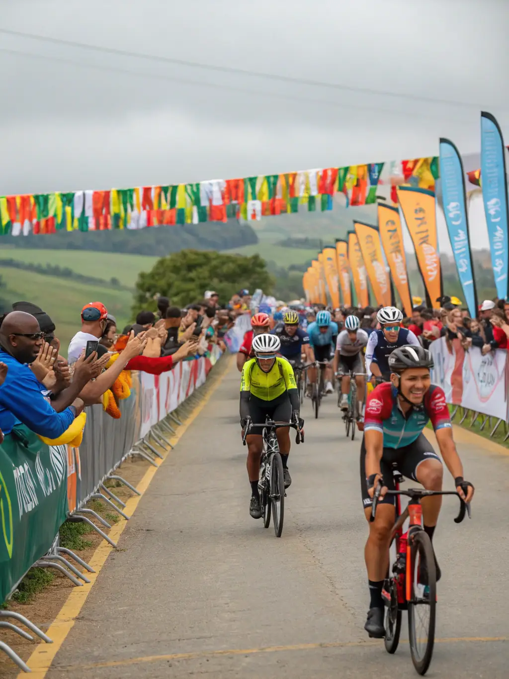A vibrant image of a cycling event organized by VELO CLUB VALLEE VERTE, capturing the excitement and team spirit of the community.
